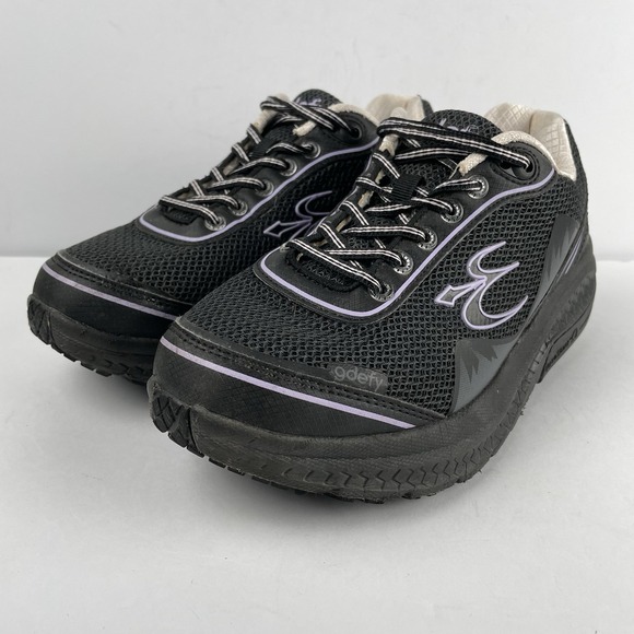 Gravity‎ Defyer Mighty Walk Shoe Black Purple Orthotic Pain Relief - Womens 7.5 - Picture 4 of 11